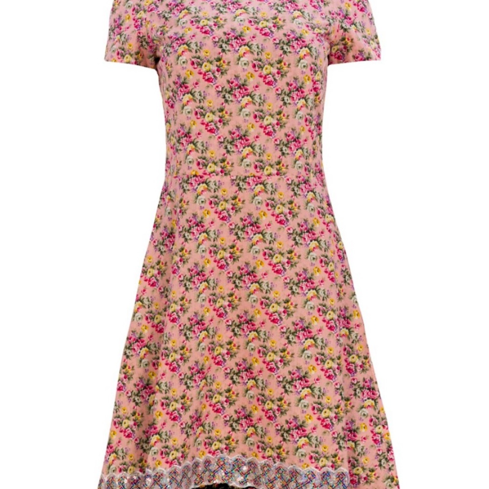 Designer Floral High Low Party Dress Size 6 NWT